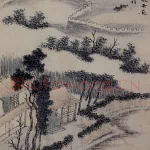 明代 宋懋晋《杜甫诗意图页》国画山水作品图片鉴赏