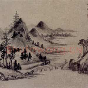 明代 李流芳《吴中十景图页》国画山水作品图片鉴赏