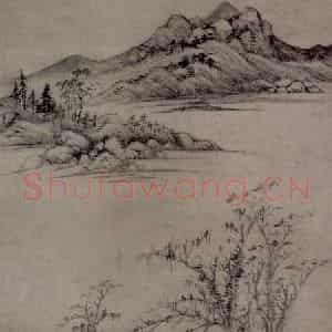 清代 王时敏《溪山亭子图轴》国画山水作品图片鉴赏