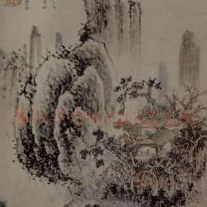 清代 万寿祺《山水图页》国画山水作品图片鉴赏