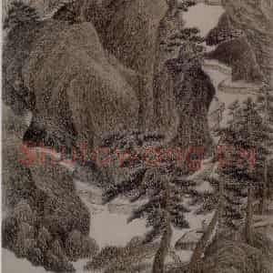 清代 吴历《静深秋晓图轴》国画山水作品图片鉴赏