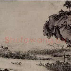 清代 樊圻《溪谷积雪图页》国画山水作品图片鉴赏