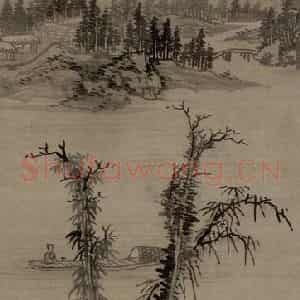 清代 吕潜《山水图轴》国画山水作品图片鉴赏