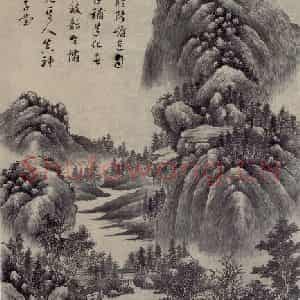 清代 徐枋《山水图轴》国画山水作品图片鉴赏