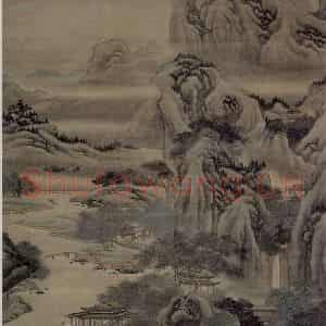 清代 戴应宏《幽谷荷风图轴》国画山水作品图片鉴赏