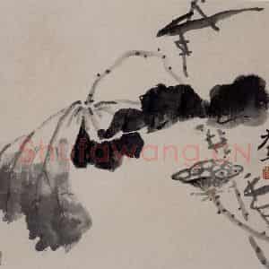 清代 高凤翰《荷花图页》国画花鸟作品图片鉴赏