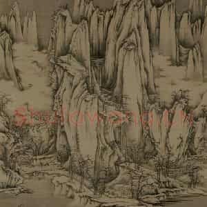 清代 黄鼎《群峰雪霁图轴》国画山水作品图片鉴赏
