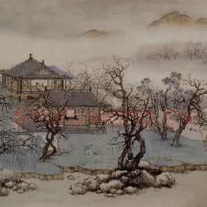清代 上睿《仿古山水图页》国画山水作品图片鉴赏