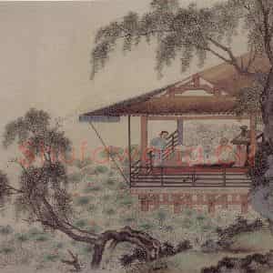 清代 上睿《仿古山水图页》国画山水作品图片鉴赏