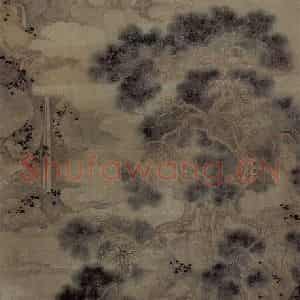 清代 顾符积《论松图轴》国画山水作品图片鉴赏