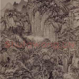 清代 王昱《仿黄鹤山樵山水图轴》国画山水作品图片鉴赏