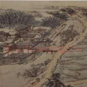 清代 袁江《东园图卷》国画山水作品图片鉴赏