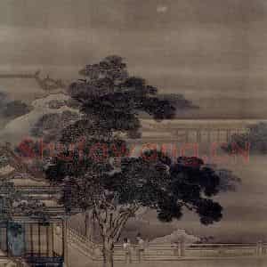 清代 袁耀《汉宫秋月图轴》国画山水作品图片鉴赏