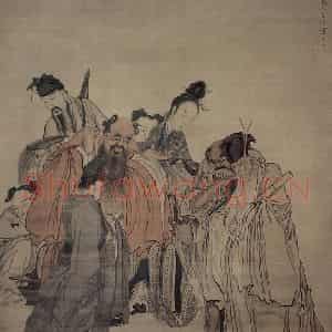 清代 黄慎《八仙图轴》国画人物作品图片鉴赏