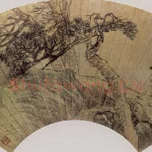 清代 任颐《人物扇页》国画人物作品图片鉴赏