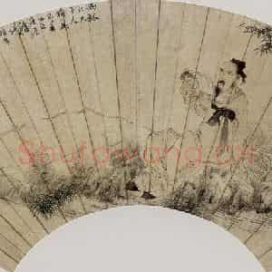 清代 任颐《人物扇页》国画人物作品图片鉴赏