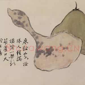 清代 罗聘《葫芦贮春图页》国画花鸟作品图片鉴赏