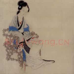 清代 改琦《元机诗意图轴》国画人物作品图片鉴赏