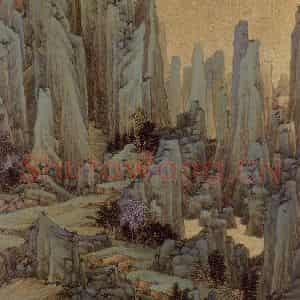 清代 任熊《十万图页》国画山水作品图片鉴赏