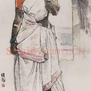 2006年 王绪阳《风和日丽》国画人物作品图片鉴赏