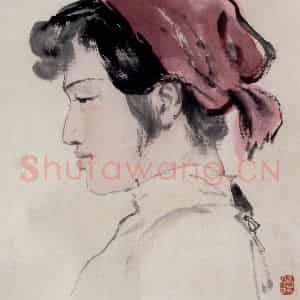 1953年 王绪阳《小林》国画人物作品图片鉴赏