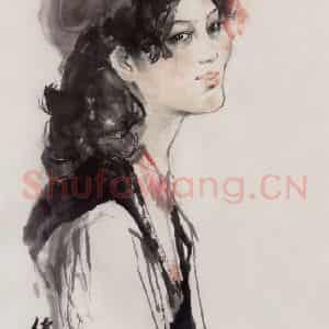 1981年 王绪阳《维族少女》国画人物作品图片鉴赏