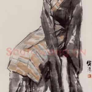 1982年 王绪阳《藏女》国画人物作品图片鉴赏