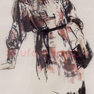 1989年 王绪阳《习作》国画人物作品图片鉴赏
