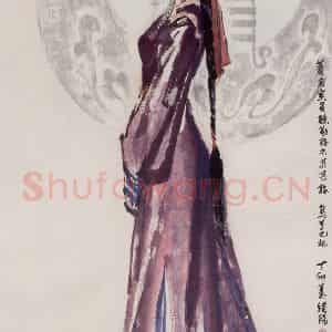 1987年 王绪阳《蒙古舞蹈家》国画人物作品图片鉴赏