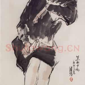 1989年 王绪阳《习作》国画人物作品图片鉴赏