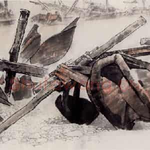 2001年 王绪阳《饱经风浪》国画人物作品图片鉴赏