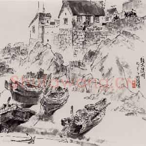 1999年 王绪阳《小滩》国画人物作品图片鉴赏