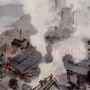 1960年 王绪阳《钢城》国画人物作品图片鉴赏