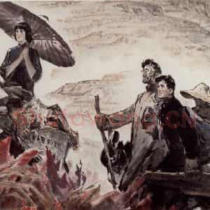 1985年 王绪阳《向延安》国画人物作品图片鉴赏