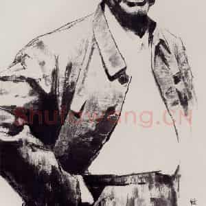 1997年 王绪阳《鞠躬尽瘁》国画人物作品图片鉴赏