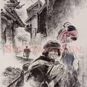 1997年 王绪阳《古城遗韵》国画人物作品图片鉴赏