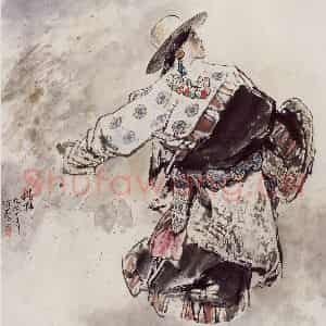 1998年 王绪阳《沃土》国画人物作品图片鉴赏