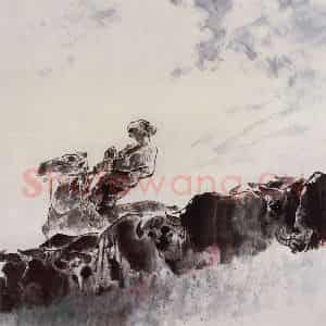 1998年 王绪阳《高天流云》国画人物作品图片鉴赏