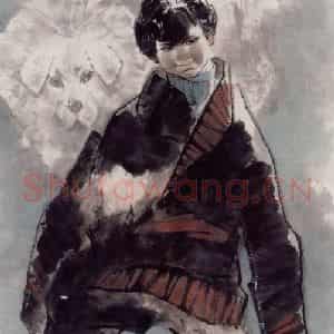 1998年 王绪阳《藏娃》国画人物作品图片鉴赏