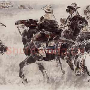 1998年 王绪阳《远方来客》国画人物作品图片鉴赏