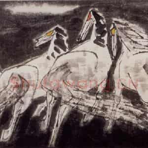 现代 张广《奔向光明》国画花鸟作品图片鉴赏