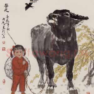 现代 张广《春光》国画综合作品图片鉴赏