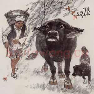 现代 张广《春播时节》国画综合作品图片鉴赏