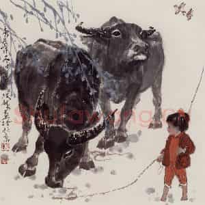 现代 张广《早春》国画综合作品图片鉴赏