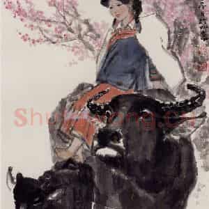 现代 张广《桃花盛开》国画综合作品图片鉴赏