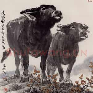 现代 张广《远瞩图》国画花鸟作品图片鉴赏