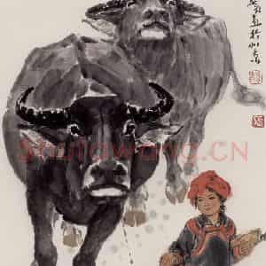 现代 张广《凉山牧歌》国画综合作品图片鉴赏