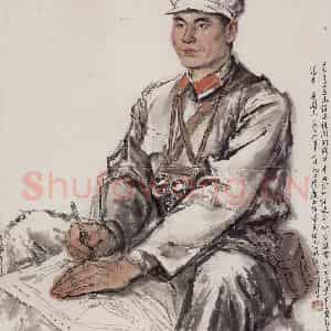 现代 张广《指战员》国画人物作品图片鉴赏