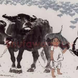 张广《向阳湖盛夏图》国画综合作品图片鉴赏