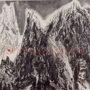 现代 张广《秦岭雪》国画山水作品图片鉴赏